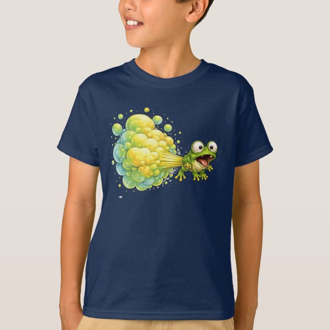 Camiseta Funny Farting Frog Goofy Fart Bubble  (Anverso)