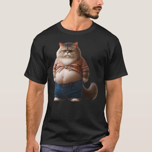 Camiseta Funny Fat Cat Graphic Fat Kitten Design Chubby Cat (Anverso)