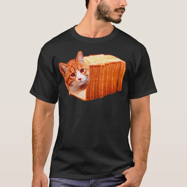 Camiseta Funny Fat Orange Cat Bread Meme (Anverso)