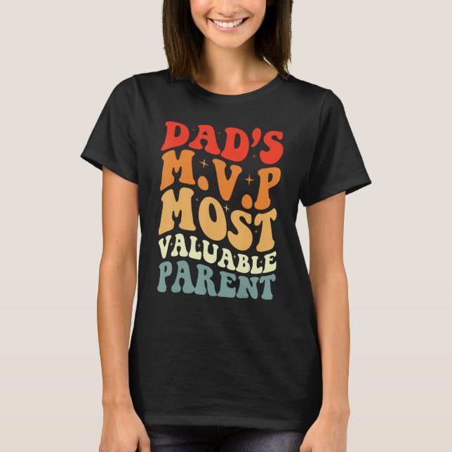 Camiseta Funny Fathers Day From Wife Dad's MVP Retro Best D (Anverso)
