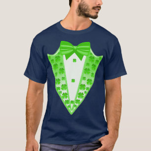 Camiseta Funny Fau Fake Suite con Bow Tie St Patricks Day