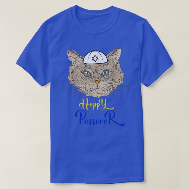 Camiseta Funny Felices Pascuas Gato Funny Seder Jewish Holi (Diseño del anverso)
