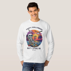 Camiseta Funny Feliz Halloween demasiado caliente pero vivo