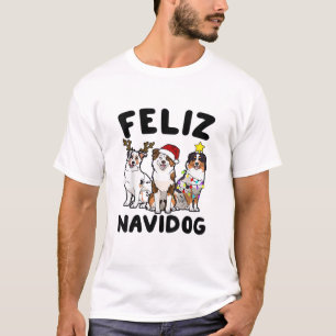 Camiseta Funny Feliz Navidog Australian Shepherd lover