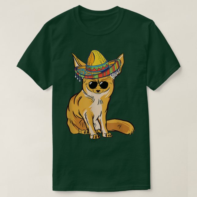 Camiseta Funny Fennec Fo Sombrero Meican Sunglass Fennec Fo (Diseño del anverso)