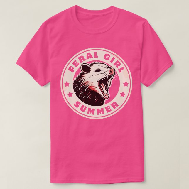 Camiseta Funny Feral Chica Summer Opossum Vintage Style (Diseño del anverso)