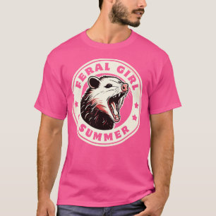 Camiseta Funny Feral Chica Summer Opossum Vintage Style