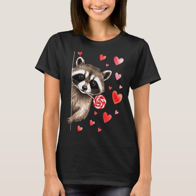 Camiseta Funny Feral Raccoon Valentine's Day Sarcastic Humo (Anverso)