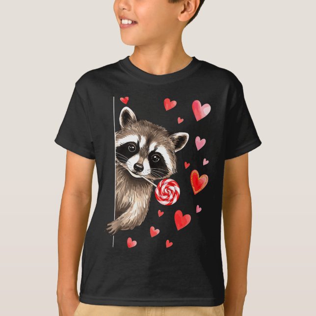 Camiseta Funny Feral Raccoon Valentine's Day Sarcastic Humo (Anverso)