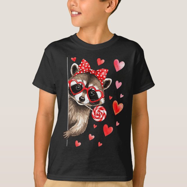 Camiseta Funny Feral Raccoon Valentine's Day Sarcastic Humo (Anverso)