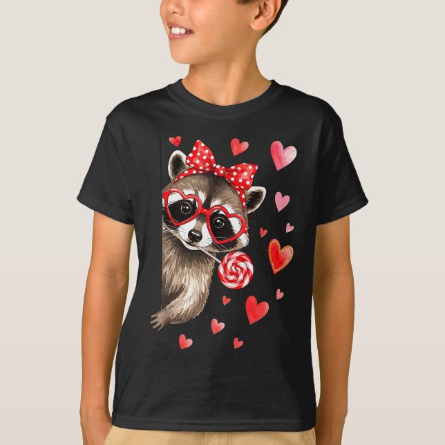 Camiseta Funny Feral Raccoon Valentine's Day Sarcastic Humo (Anverso)