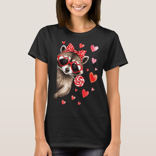 Camiseta Funny Feral Raccoon Valentine's Day Sarcastic Humo (Anverso)