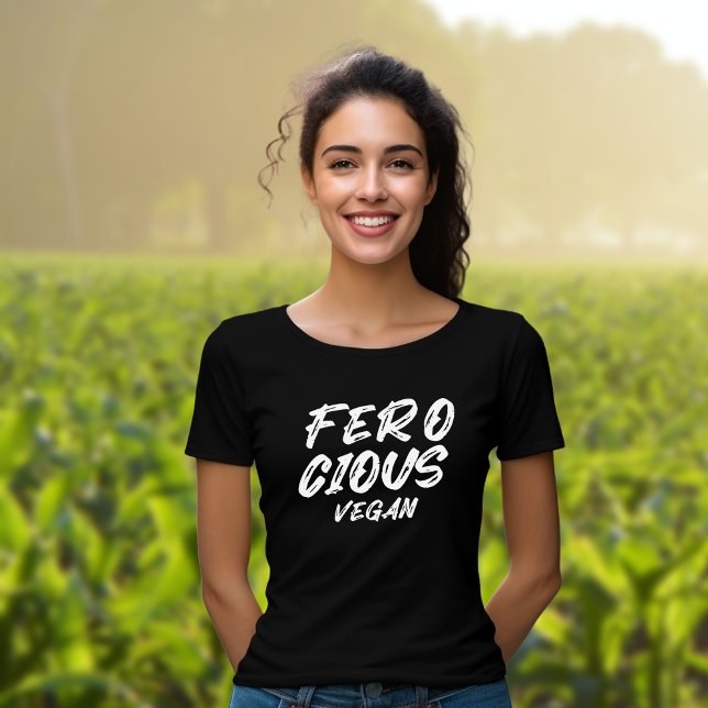 Camiseta Funny Ferocious Vegan, Minimalista (Subido por el creador)
