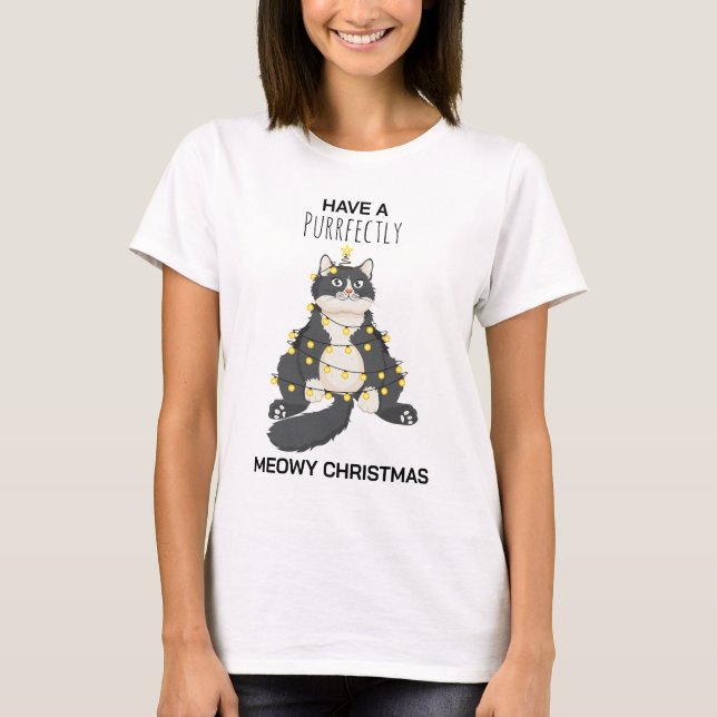 Camiseta Funny Festive Christmas Cat Minimal Animal Lover (Anverso)