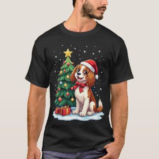 Camiseta Funny Festive Dog Costume with decorated Christmas