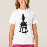 Camiseta Funny Fierce Black Cat Cartoon<br><div class="desc">Funny Fierce Black Cat Cartoon Character looking menacing. Original Vector Art Design © BluedarkArt TheChameleonArt.</div>