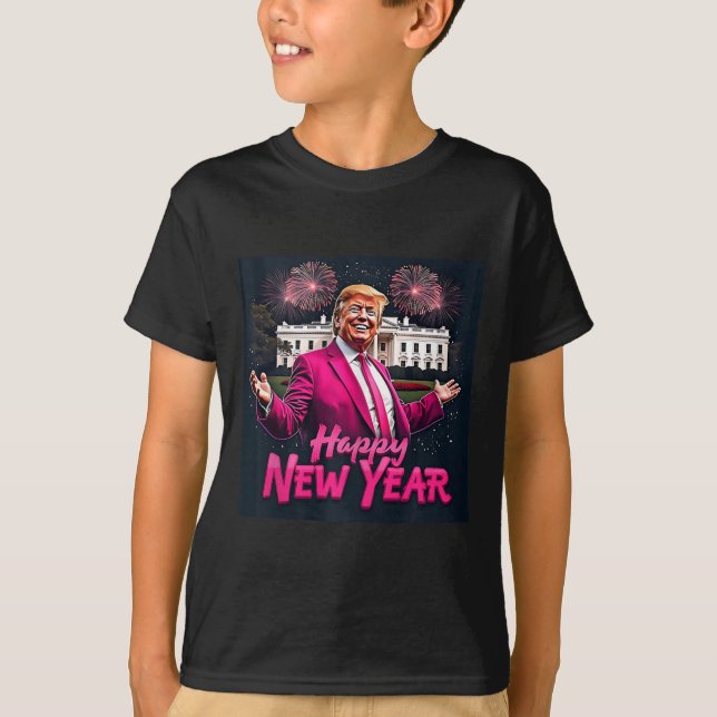 Camiseta Funny Fiesta de año nuevo Trump 2025 Año nuevo Tru (Anverso)