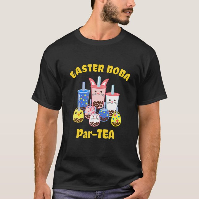 Camiseta Funny Fiesta de Pascua Boba Bubble Tea Flavors (Anverso)