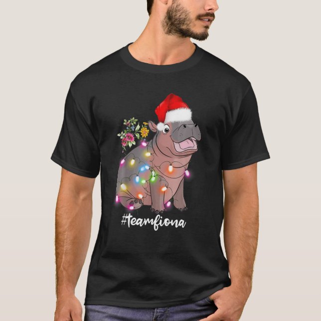 Camiseta Funny Fiona The Hippo Baby Christmas Lights (Anverso)