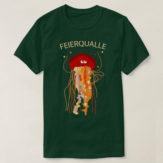 Camiseta Funny fire jellyfish celebrates party (Diseño del anverso)