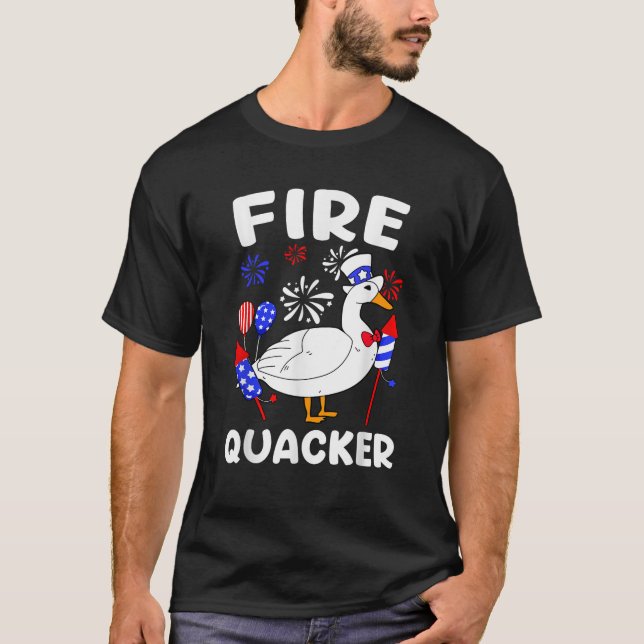Camiseta Funny Fire Quacker Se Ganó El Meme 4 De Julio (Anverso)