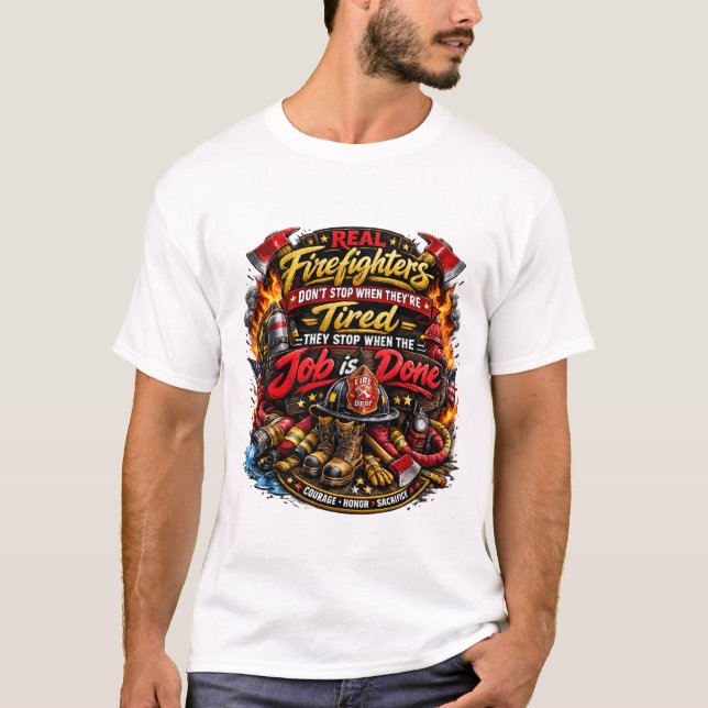 Camiseta Funny Firefighter Quote T-Shirt Design (Anverso)