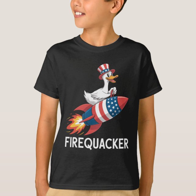 Camiseta Funny Firequacker Se Independencia De Camisas El 4 (Anverso)