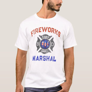 Camiseta Funny FIREWORDS MARSHAL Firefighter America Fire C