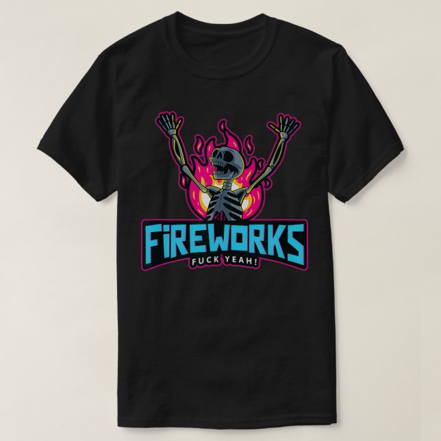 Camiseta Funny Fireworks 4th of July Independence Day Fire  (Diseño del anverso)