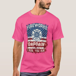 Camiseta Funny FIREWORKS CAPTAIN Safety Director Pyro Offic