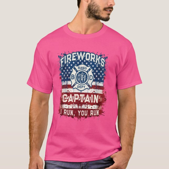 Camiseta Funny FIREWORKS CAPTAIN Safety Director Pyro Offic (Anverso)