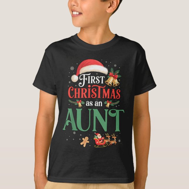 Camiseta Funny First Christmas As An Aunt Matching Family X (Anverso)
