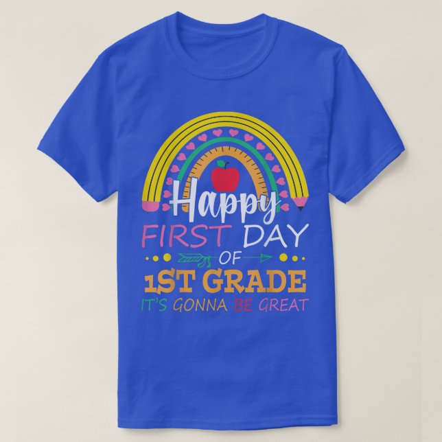 Camiseta Funny First Day Of First Grade Back To School For  (Diseño del anverso)