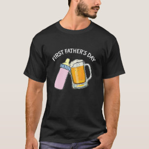 Camiseta Funny First Fathers Day Gift Beer Miltle Bottle Da