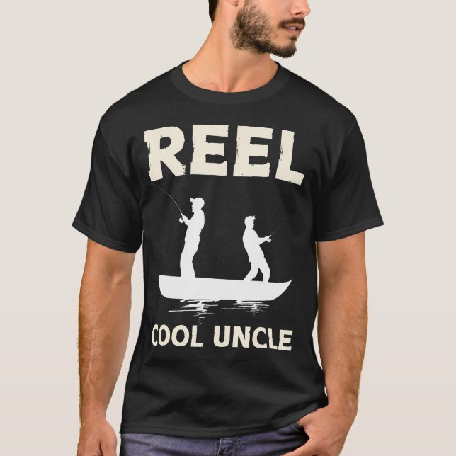 Camiseta Funny First Time Uncle Design For Men Reel Fishing (Anverso)