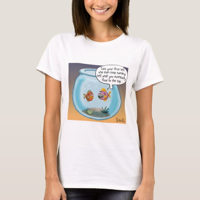 Camiseta Funny Fish Directions personalizado sobre la vida  (Anverso)