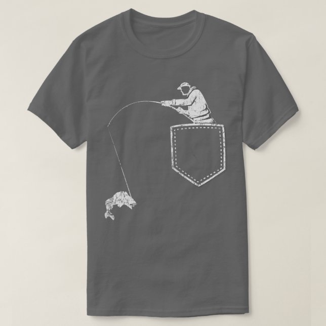 Camiseta Funny Fisherman Fishing Pocket T Para Padre Y Gra (Diseño del anverso)