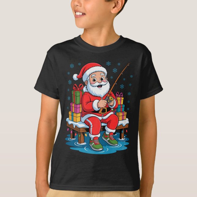 Camiseta Funny Fisherman Santa Fishing Lovers Christmas Xma (Anverso)