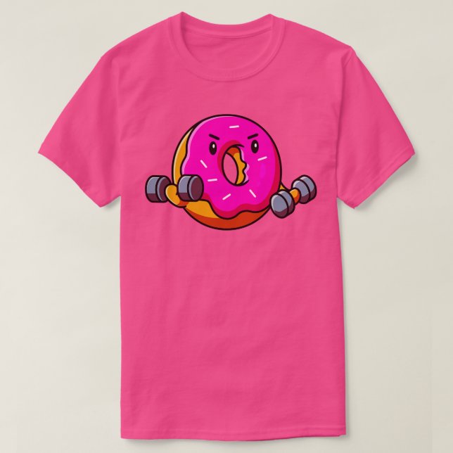 Camiseta Funny Fitness Donut Workout Weightlifter (Diseño del anverso)