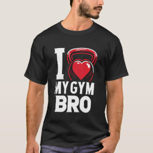 Camiseta Funny Fitness I Love My Gym Bro Kettlebell Heart M