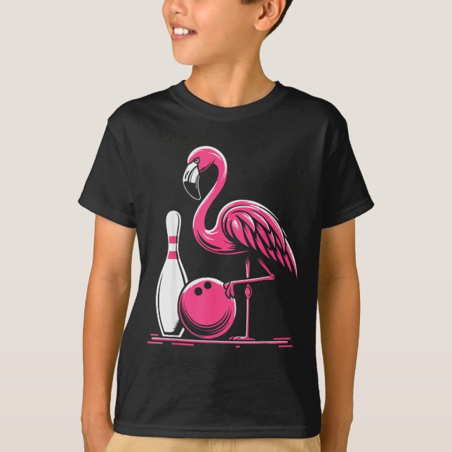 Camiseta Funny Flamingo Bowling N Bowl Bowler  (Anverso)