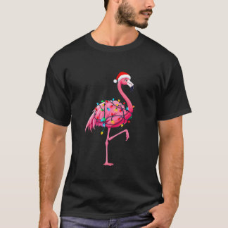 Camiseta Funny Flamingo Navidades alumbran Navidad Vacacion