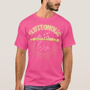 Camiseta Funny Flute Shirt Fluteoholic Instrumental Flutist