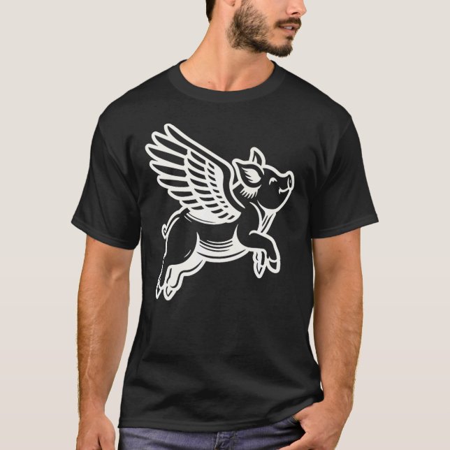 Camiseta Funny Flying Pig Oink Aviator (Anverso)