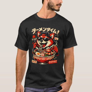 Camiseta Funny Food Art T-Shirt – Japanese Ramen Animal Gra