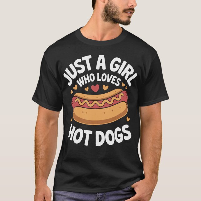 Camiseta  Funny Foodie BBQ Lover Just A Girl Who Loves Hot  (Anverso)