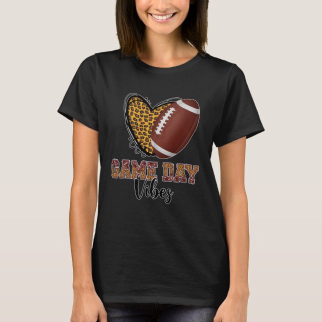 Camiseta Funny Football Women Men Kids Game Day Vibes Footb (Anverso)