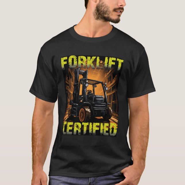 Camiseta Funny Forklift Operator Forklift Certified Retro V (Anverso)