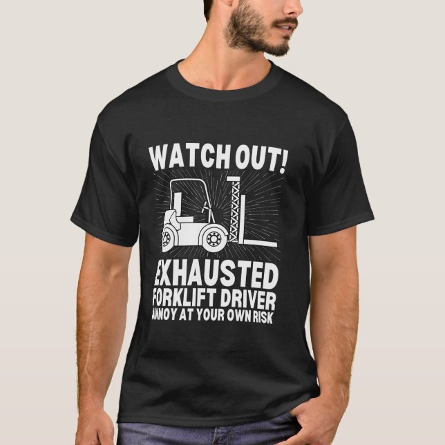 Camiseta Funny Forklift Operator Para Hombres Certificados  (Anverso)