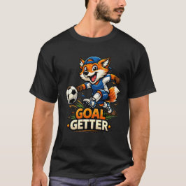 Camiseta Funny Fox Playing Soccer Cartoon Design